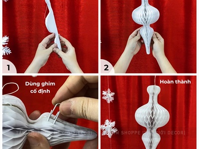 Giấy xếp Bông tuyết - Tuyết nhũ Trắng (Nhiều kiểu - Nhiều Size) GIAYXEP-01